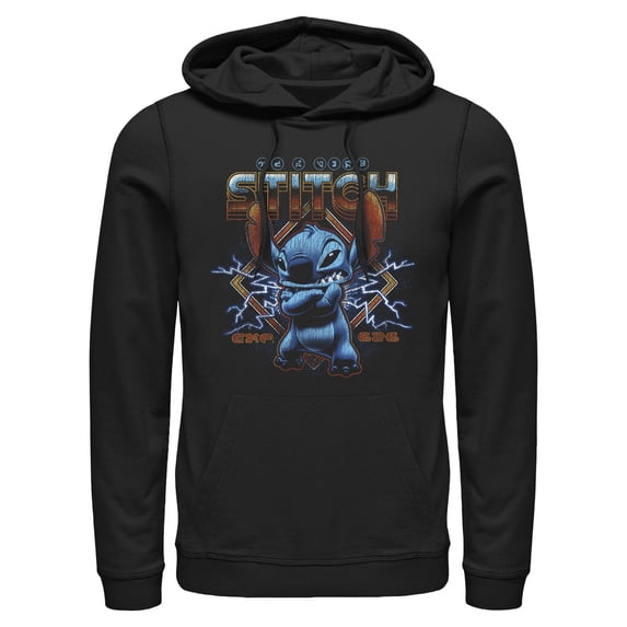 Mens Lilo & Stitch 80s Rocker Stitch Lightweight Hoodie