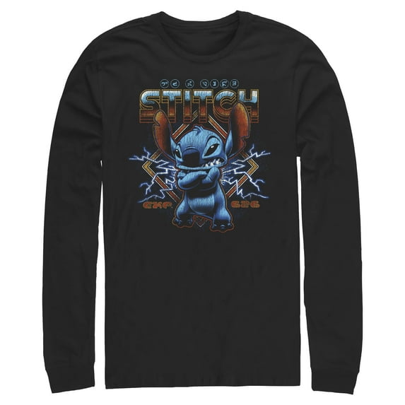 Mens Lilo & Stitch 80s Rocker Stitch Long Sleeve Shirt