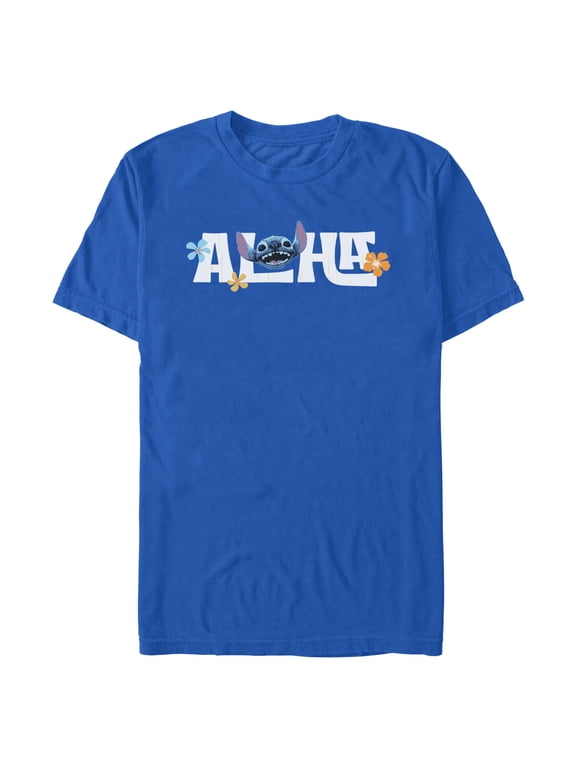 Mens Lilo & Stitch Aloha Alien Face T Shirt