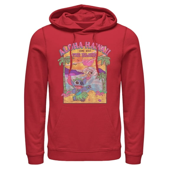 Mens Lilo & Stitch Aloha Hawaii Come Visit the Islands Lightweight Hoodie