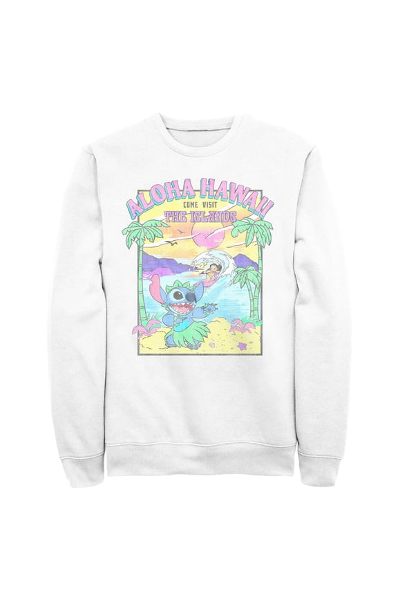 Mens Lilo & Stitch Aloha Hawaii Come Visit the Islands Sweatshirt