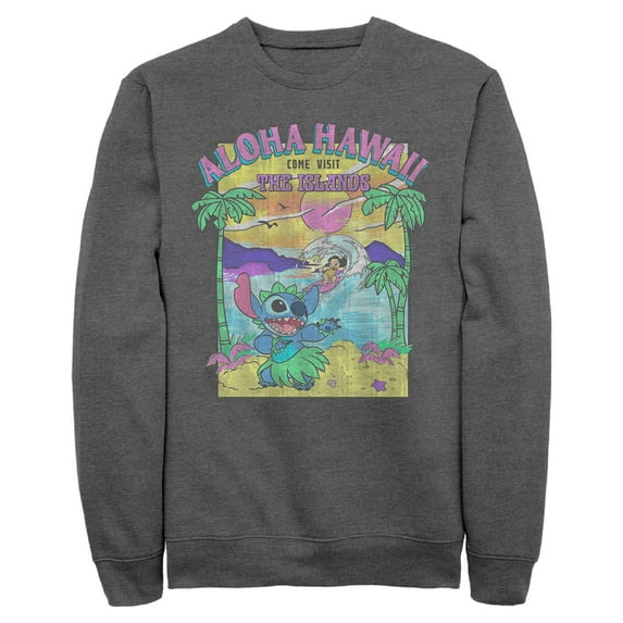 Mens Lilo & Stitch Aloha Hawaii Come Visit the Islands Sweatshirt