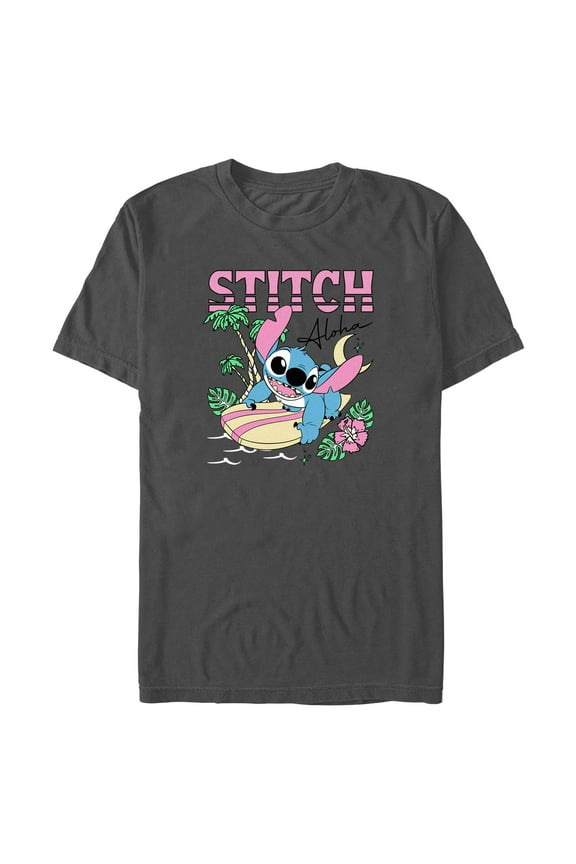 Mens Lilo & Stitch Aloha Stitch Surfing T Shirt