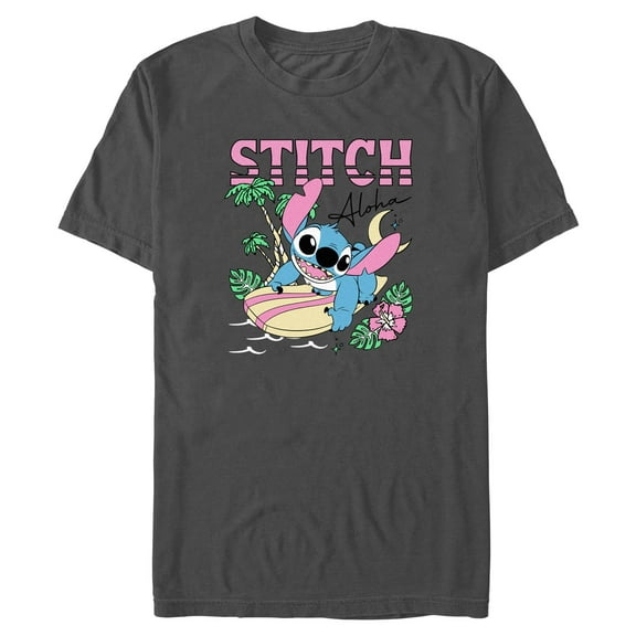 Mens Lilo & Stitch Aloha Stitch Surfing T Shirt