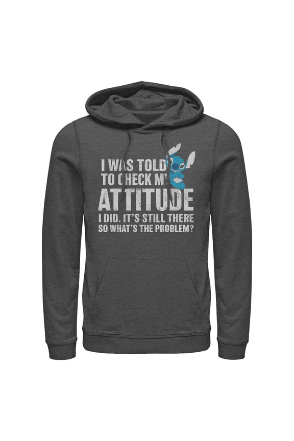 Mens Lilo & Stitch Attitude Check Lightweight Hoodie