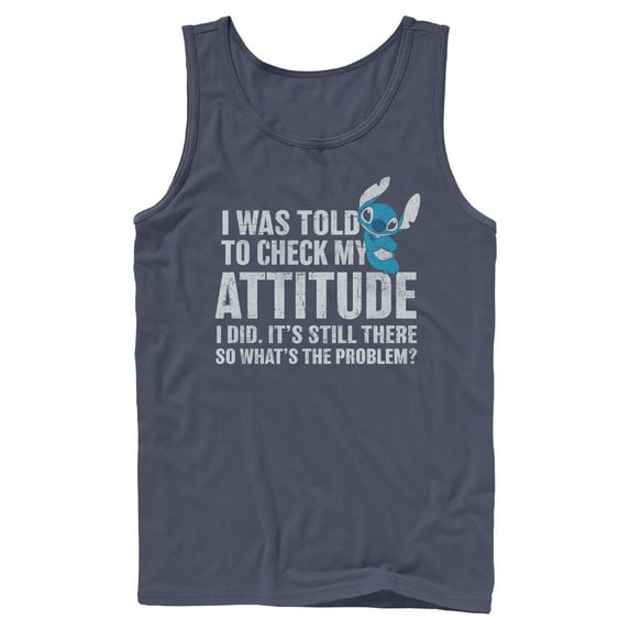 Mens Lilo & Stitch Attitude Check Tank Top