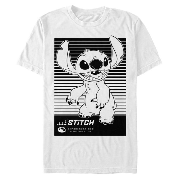 Mens Lilo & Stitch Black and White Tonal T Shirt