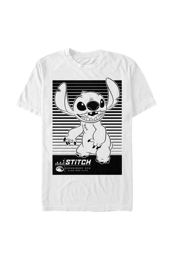 Mens Lilo & Stitch Black and White Tonal T Shirt