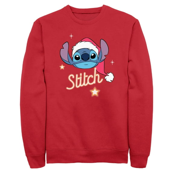 Mens Lilo & Stitch Christmas Hat Portrait Stars Stitch Sweatshirt