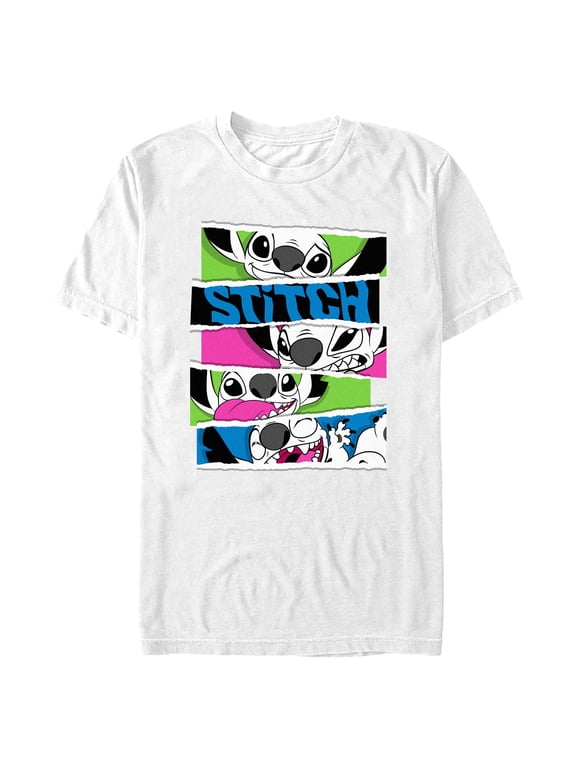 Mens Lilo & Stitch Colorful Panels Stitch T Shirt