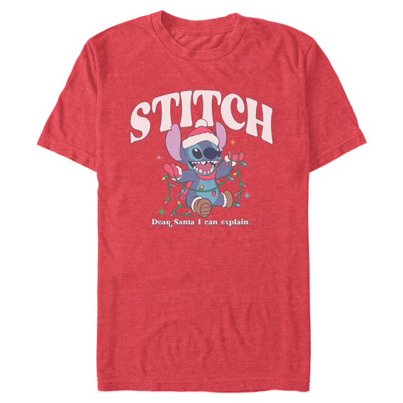 Mens Lilo & Stitch Dear Santa I Can Explain T Shirt