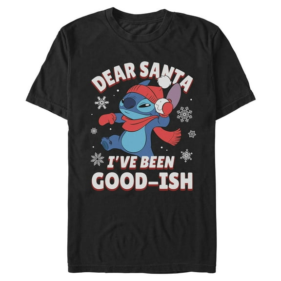 Mens Lilo & Stitch Dear Santa I Have Been Goodish T Shirt