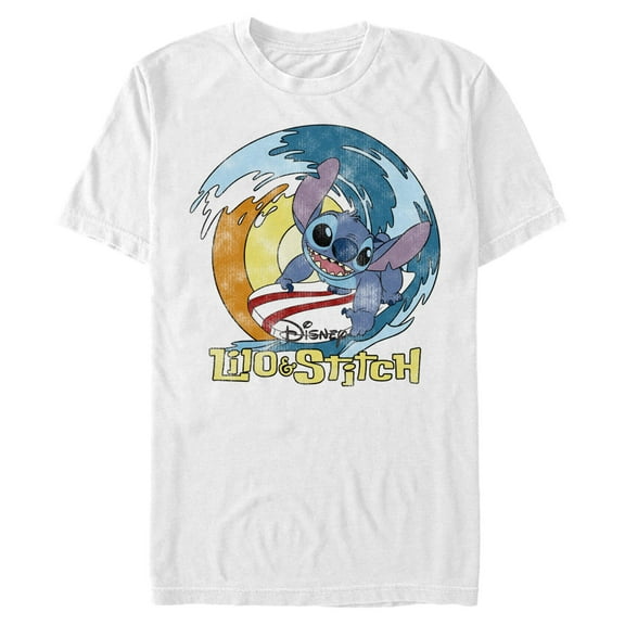 Mens Lilo & Stitch Distressed Surf's Up T Shirt