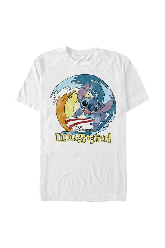 Mens Lilo & Stitch Distressed Surf's Up T Shirt