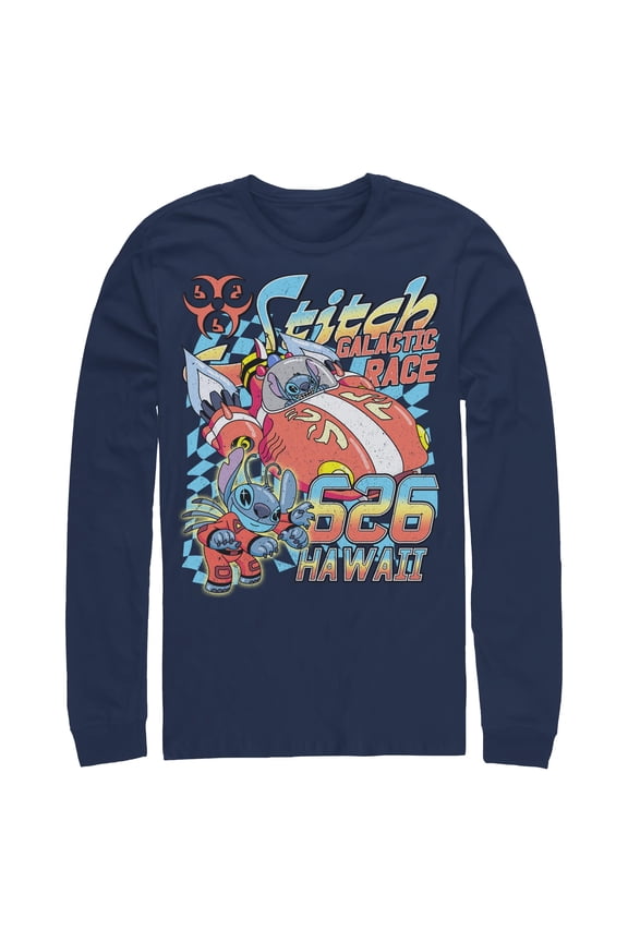 Mens Lilo & Stitch Hawaiian Galactic Race Long Sleeve Shirt