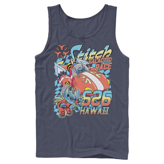Mens Lilo & Stitch Hawaiian Galactic Race Tank Top