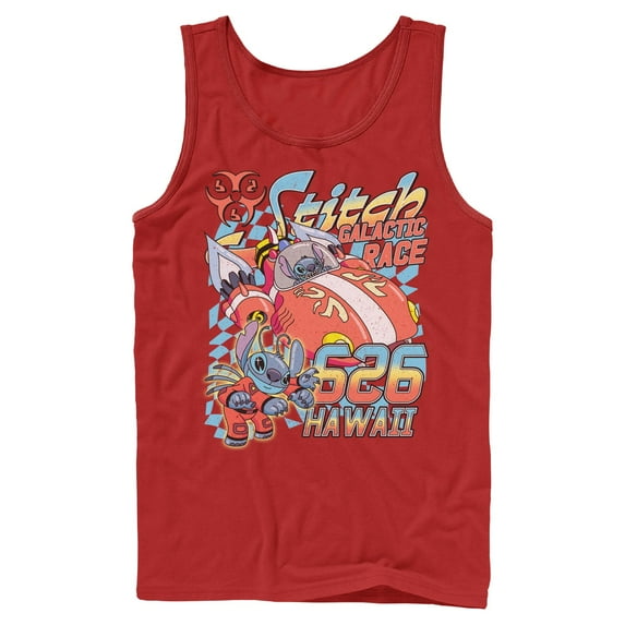 Mens Lilo & Stitch Hawaiian Galactic Race Tank Top