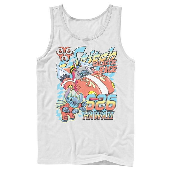 Mens Lilo & Stitch Hawaiian Galactic Race Tank Top
