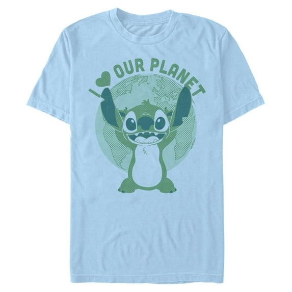 Mens Lilo & Stitch I Heart Our Planet T Shirt