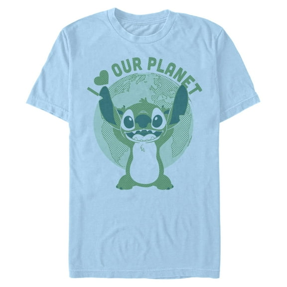 Mens Lilo & Stitch I Heart Our Planet T Shirt