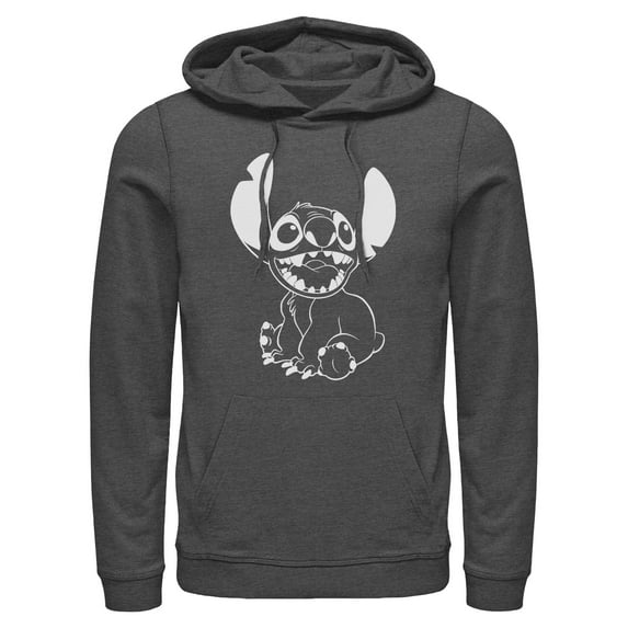 Mens Lilo & Stitch Negative Black and White Lightweight Hoodie