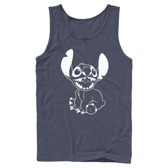 Mens Lilo & Stitch Negative Black and White Tank Top