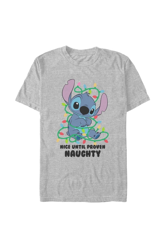 Mens Lilo & Stitch Nice Until Proven Naughty Stitch T Shirt
