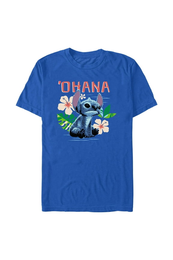 Mens Lilo & Stitch Ohana Flowers T Shirt