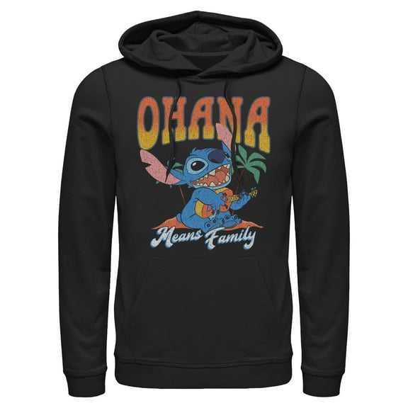 Mens Lilo & Stitch Ohana Guitar Lightweight Hoodie