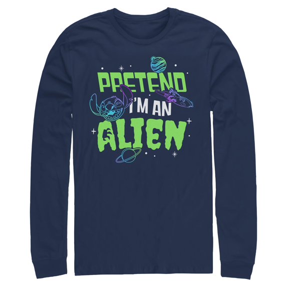 Mens Lilo & Stitch Pretend I'm An Alien Long Sleeve Shirt