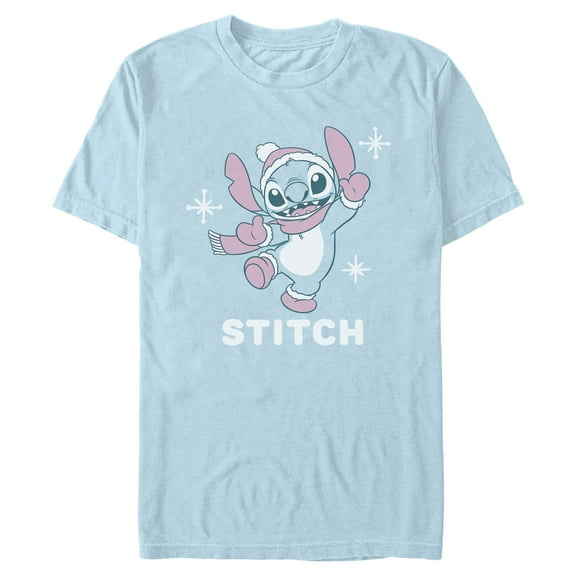 Mens Lilo & Stitch Ready for Winter and Christmas Pose T Shirt