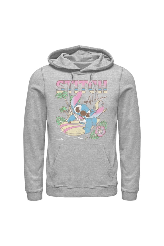 Mens Lilo & Stitch Surfing Stitch Lightweight Hoodie