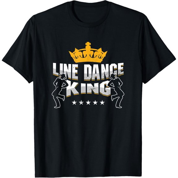 Mens Line Dance King Cowboy Dancer Dancing Country Music Gift T-Shirt