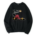 thumbnail image 1 of Mens Lined Sweatshirts Solid Color Round Neck Long Sleeve Cute Pumpkin Head Pattern Mens Warm Clothing,Black,XL, 1 of 6