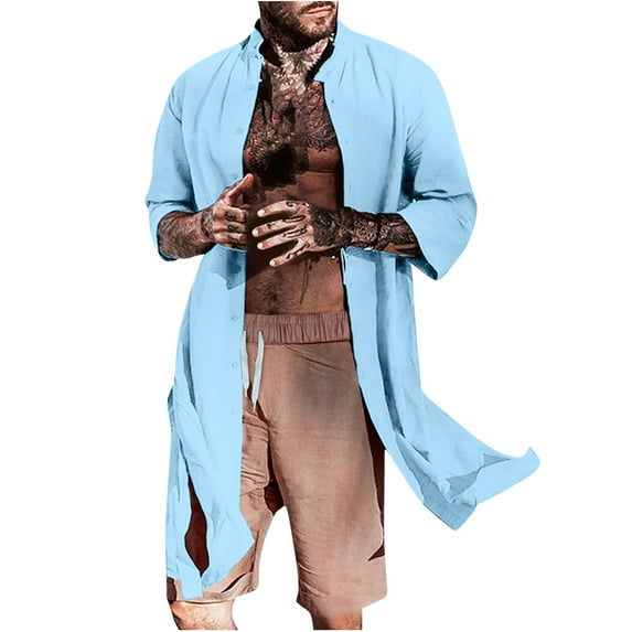 Mens Linen Cardigans ,Mens Kimono Cardigan Loose Long Sleeve Button Down Shirts Casual Split Grandad Shirts Blouse Tops Long Cardigan