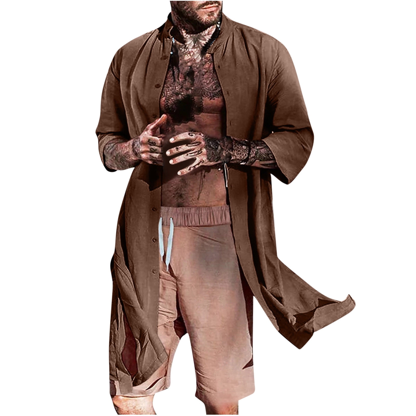 Men's Loose Gradient Brushed Cardigan