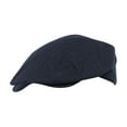 thumbnail image 1 of Mens Linen Flat Cap in Cream & Denim, 1 of 2