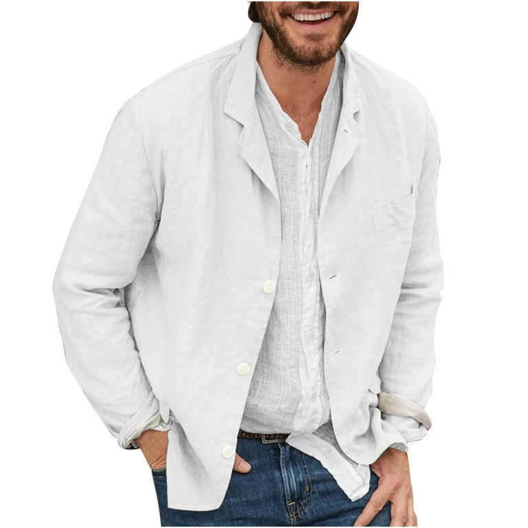 Mens Linen Jacket Blazer Men s Casual Suit Blazer Jackets Loose