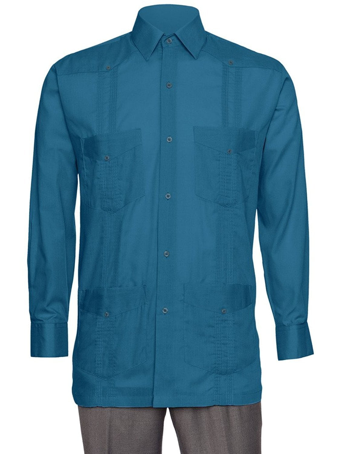 Mens Linen Look Guayabera Shirt