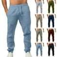 thumbnail image 1 of Mens Linen Pants Men's Drawstring Linen Pants Casual Summer Pants Yoga Beach Trousers Lightweight Linen Trousers Mens Linen Pants Loose Trousers Summer Beach Yoga Trouser Linen Pant, 1 of 6