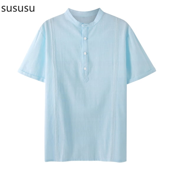 Mens Linen Shirts Hawaiian Floral Beach Short Sleeve Lapel Button Down Print Daily Wear Lapel Neck T Shirt Outdoors Cool Vacation T Shirt Summer Shirts Men