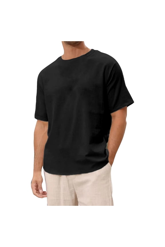 Mens Linen Shirts Short Sleeve Loose Fit Summer Shirts for Men 2026 Lightweight Smart Blouse Comfortable Casual Holiday & Beach Outing Top Breathable Beach Hawaiian Shirt Vacation Size M-5XL