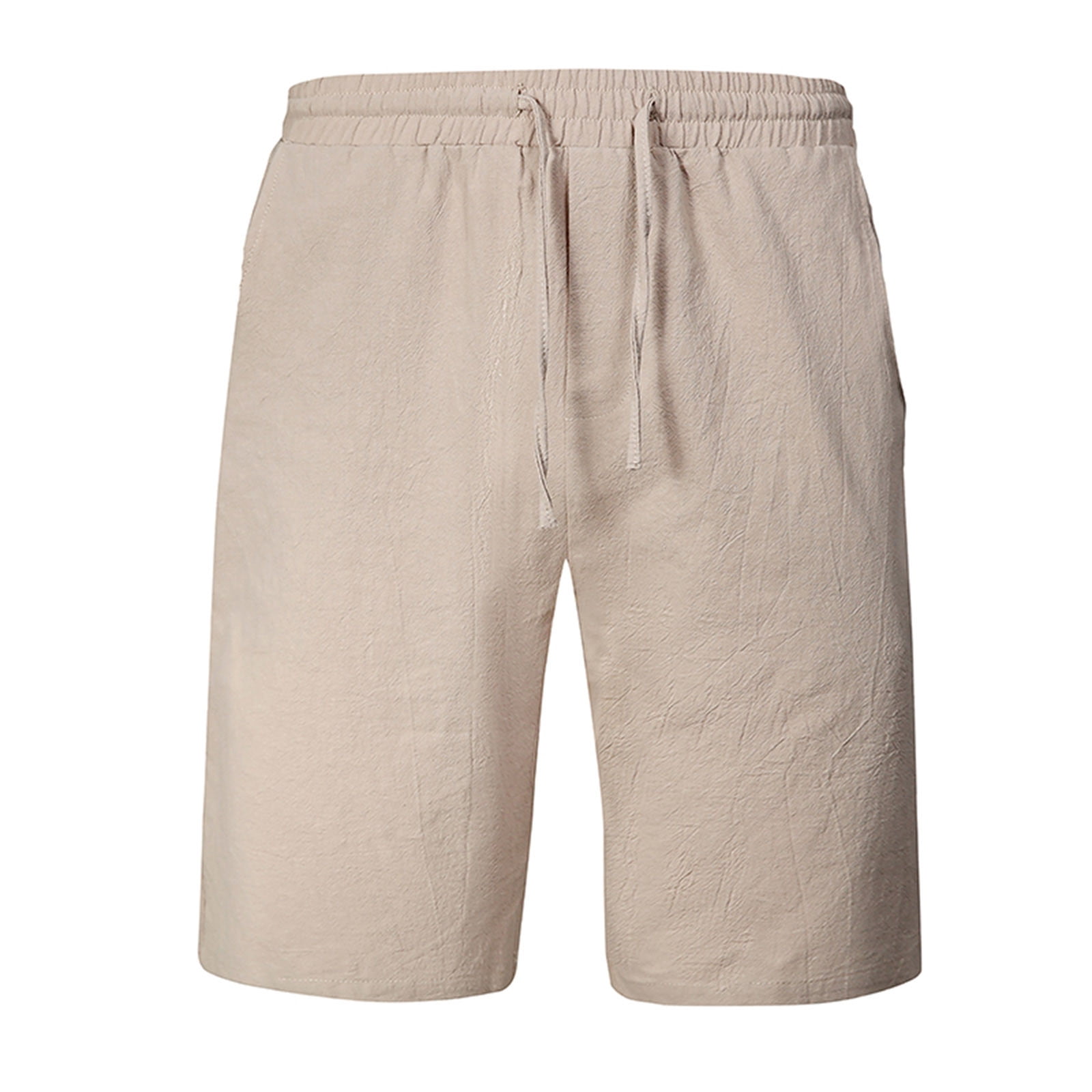 Mens Linen Short Pants Knee Length Lightweight Elastic Waist Loose Wide Leg Beach Sweatpants Shorts with Pockets X Large White Walmart