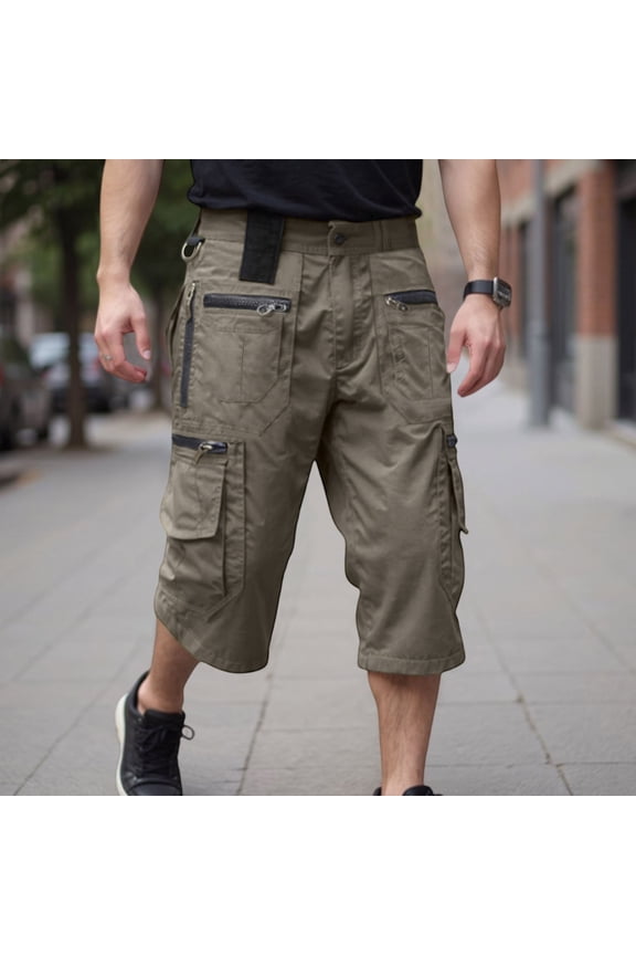 Mens Linen Shorts Button Down Elastic Waist Shorts Casual Summer Lightweight Pants with Pockets
