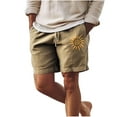 thumbnail image 1 of Mens Linen Shorts Summer Coconut Tree Graphic Fashion Short Elastic Waist Drawstring Casual Beach Short Pants, 1 of 4