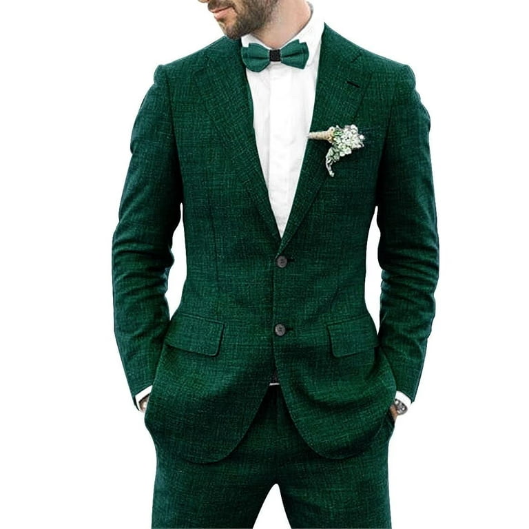 Men's 2 pcs Set Coat Pants Summer New Slim mid-Sleeve
