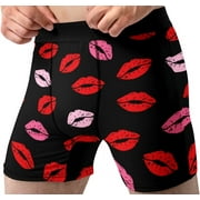 RANDOM STOCK APPAREL Mens Lipstick Kisses all Over Valentines Day Boxer Briefs Underwear Novelty Gift