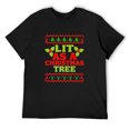 thumbnail image 1 of Mens Lit As A Christmas Tree Funny Xmas T-Shirt Black Small, 1 of 5