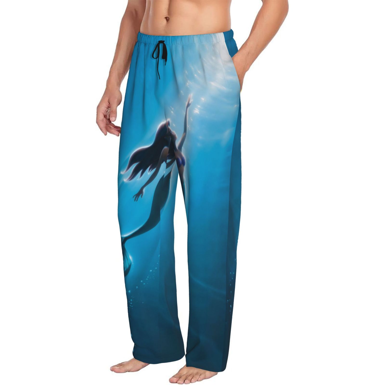 Mens Little Mermaid Pajama Pants Soft Lightweight Pajama Pants Cartoon