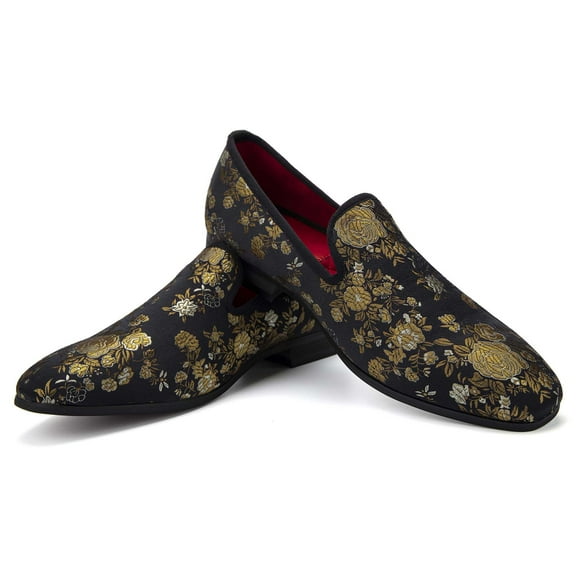 Mens Loafers Shoes Casual Dress Loafer Slip On Driving Shoes, Gold/15, 11 US